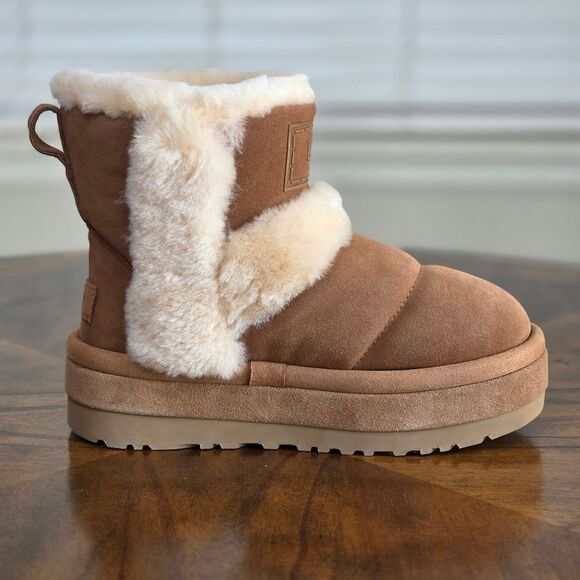 UGG Classic Chillapeak Chestnut Women's Boots Size 9 Suede Lamb Fur 1144046 New - Picture 8 of 14